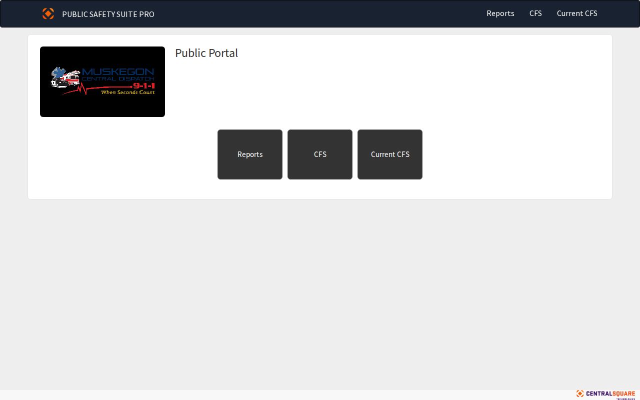 Muskegon County official arrest report portal landing screen