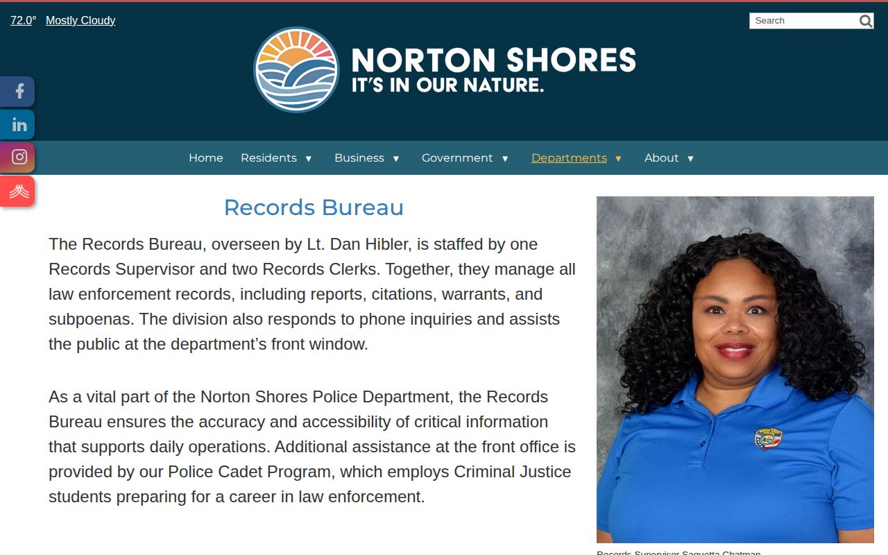 Norton Shores Police Records Division official webpage